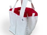 Sac de tri à bord - petit modèle - Blanc & rouge